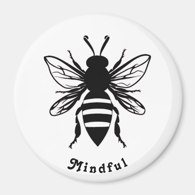 Customisable Bee Mindful Magnet (Front)