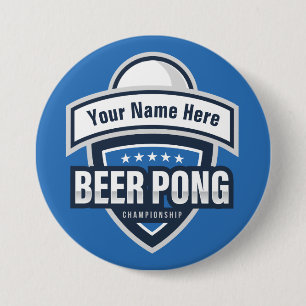 Customisable Beer Pong Championship Logo 7.5 Cm Round Badge