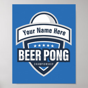 Customisable Beer Pong Championship Logo Poster