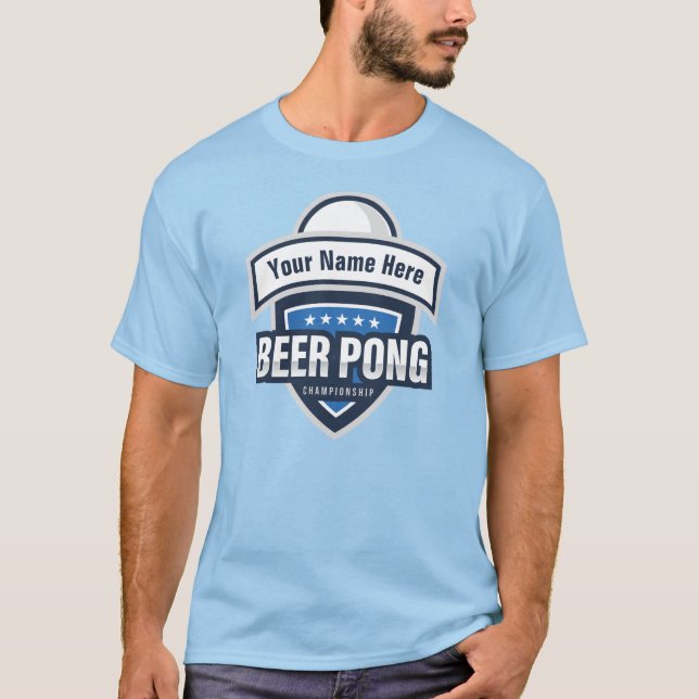 Customisable Beer Pong Championship Logo T-Shirt (Front)