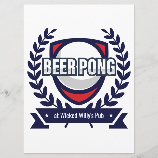 Customisable Beer Pong Rules Card (Front)