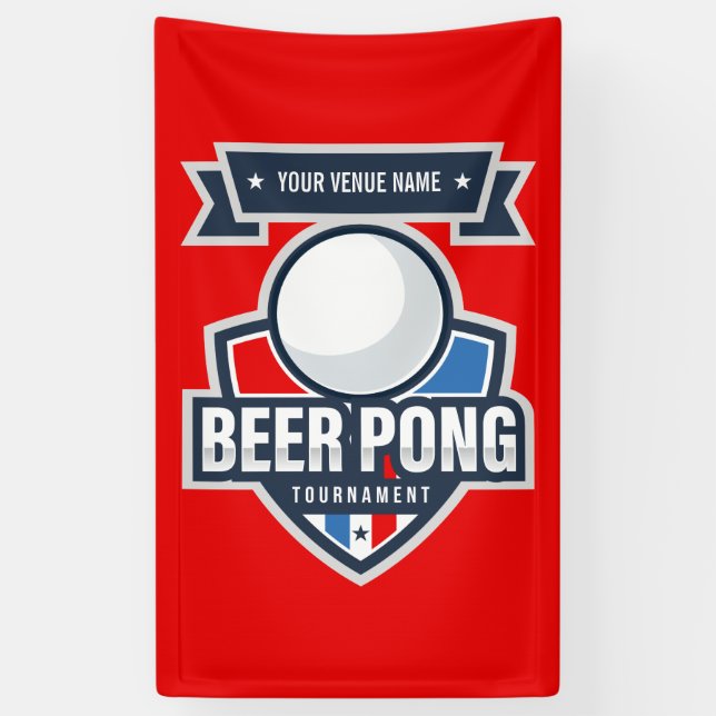 Customisable Beer Pong Tournament Logo Banner (Vertical)