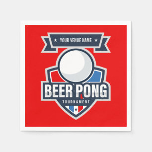 Customisable Beer Pong Tournament Logo Napkin