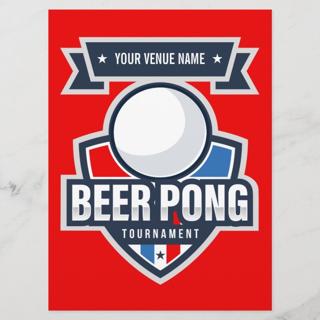 Customisable Beer Pong Tournament Rules Card (Front)