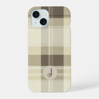 Customisable Beige and Brown Plaid Phone Case