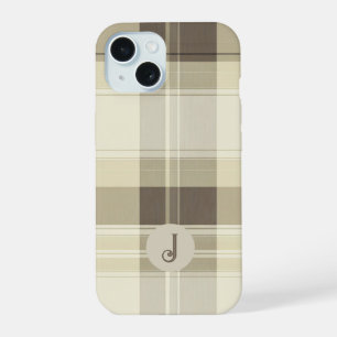 Customisable Beige and Brown Plaid Phone Case