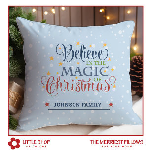 Customisable Believe in the Magic of Christmas Cushion
