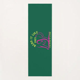 Customisable "Bend It Like 2025" Yoga Cat Mat