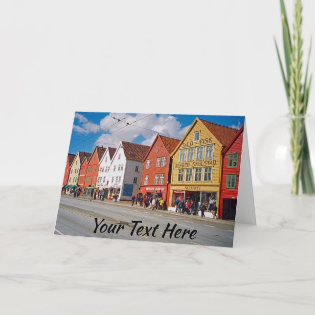 Customisable Bergen, Norway Card (Front)