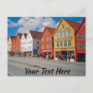Customisable Bergen, Norway Postcard