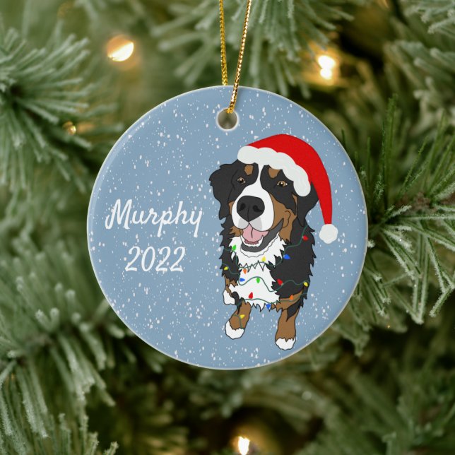 Customisable Bernese Mountain Dog  Ceramic Tree Decoration (Tree)
