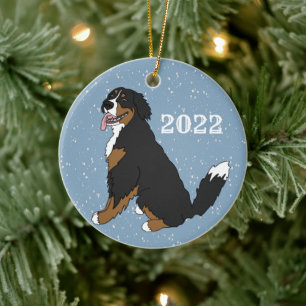Customisable Bernese Mountain Dog Ceramic Tree Decoration