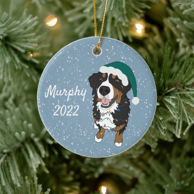 Customisable Bernese Mountain Dog   Ceramic Tree Decoration (Tree)