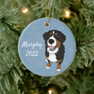 Customisable Bernese Mountain Dog Ceramic Tree Decoration