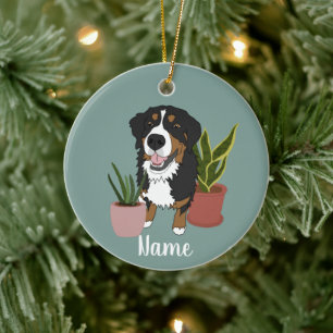Customisable Bernese Mountain Dog  Ceramic Tree Decoration
