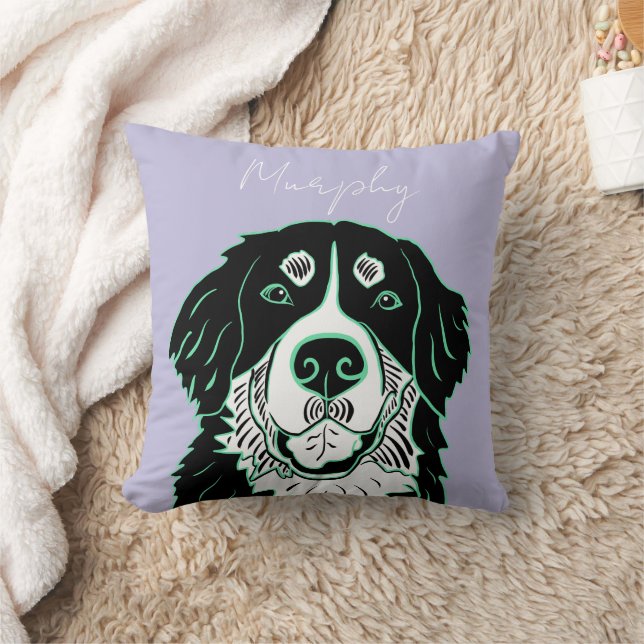 Customisable Bernese Mountain Dog   Cushion (Blanket)