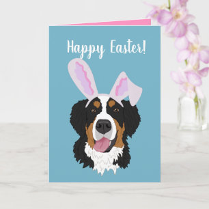 Customisable Bernese Mountain Dog Easter  Card