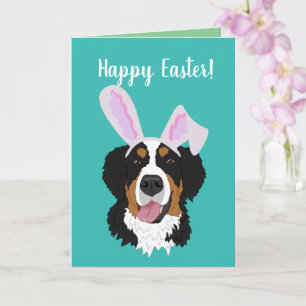 Customisable Bernese Mountain Dog Easter  Card