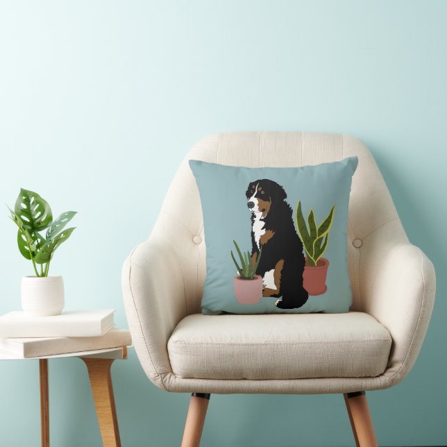 Customisable Bernese Mountain Dog Houseplants Cushion (Chair)