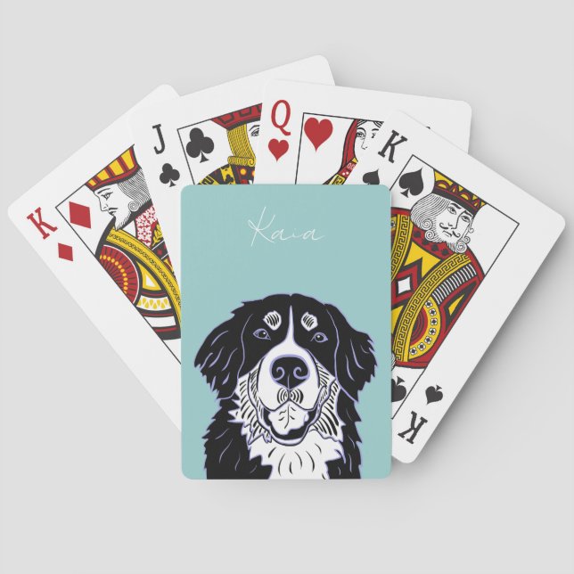 Customisable Bernese Mountain Dog   Poker Cards (Back)