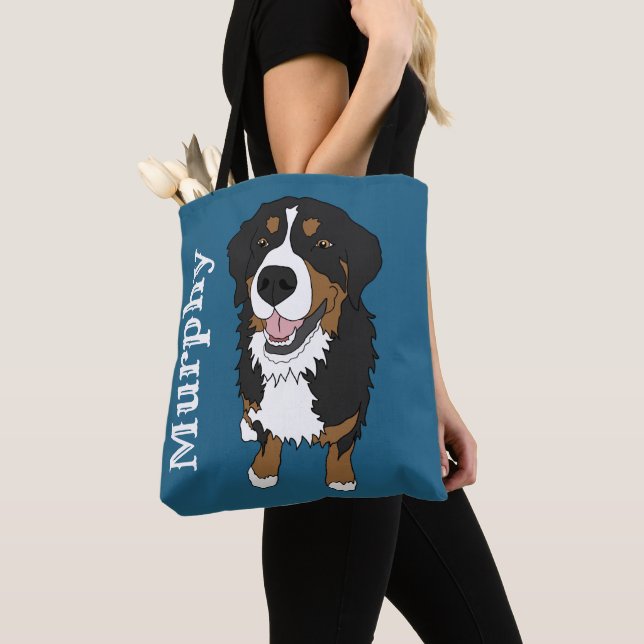 Customisable Bernese Mountain Dog  Tote Bag (Close Up)