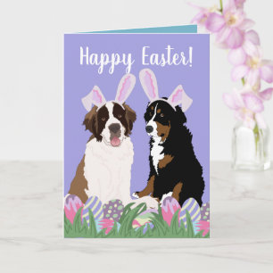 Customisable Bernese Saint Bernard Easter  Card