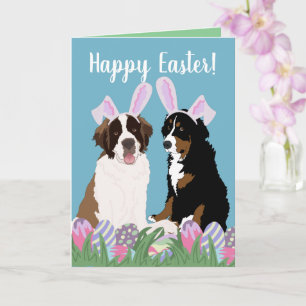 Customisable Bernese Saint Bernard Easter  Card