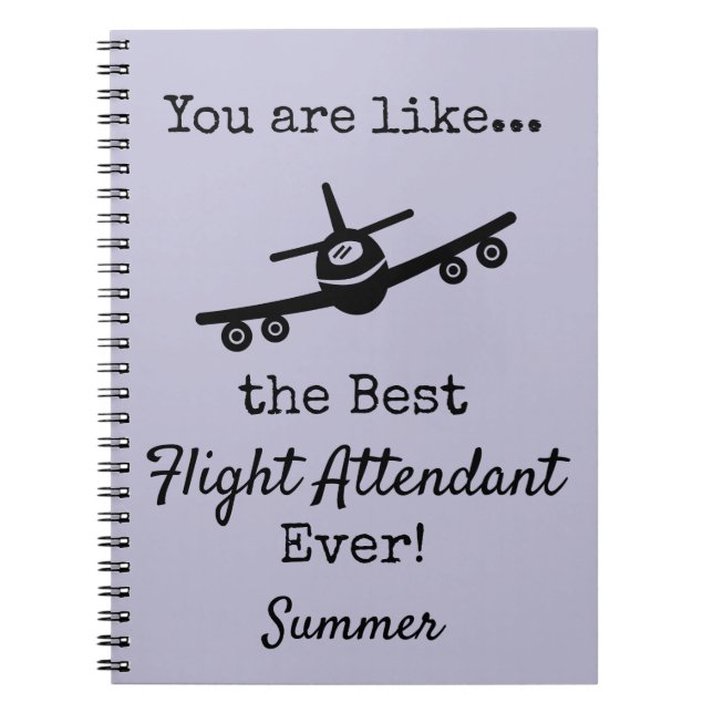 Customisable Best Flight Attendant  Notebook (Front)
