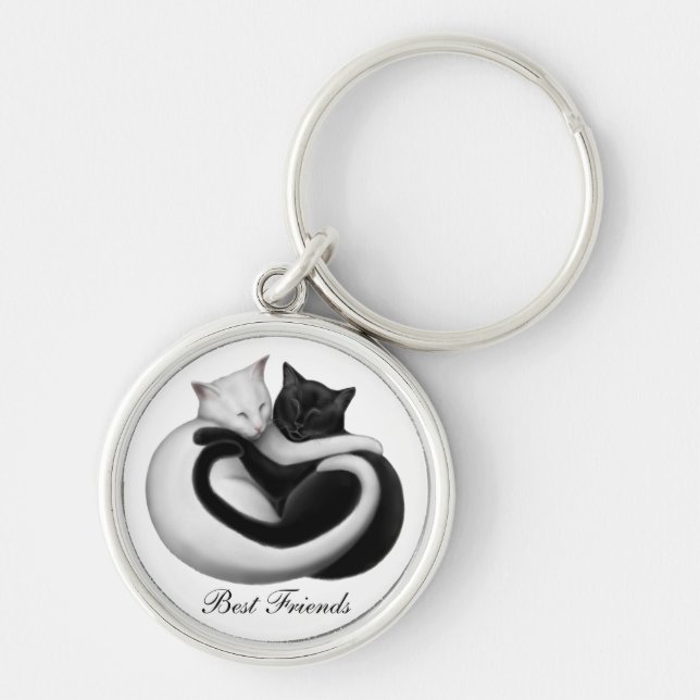 Customisable Best Friends Cats Keychain (Front)