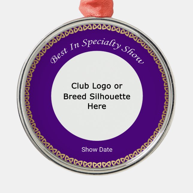 Customisable Best In Speciality Show Metal Tree Decoration (Front)