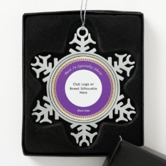 Customisable Best In Speciality Show Snowflake Pewter Christmas Ornament