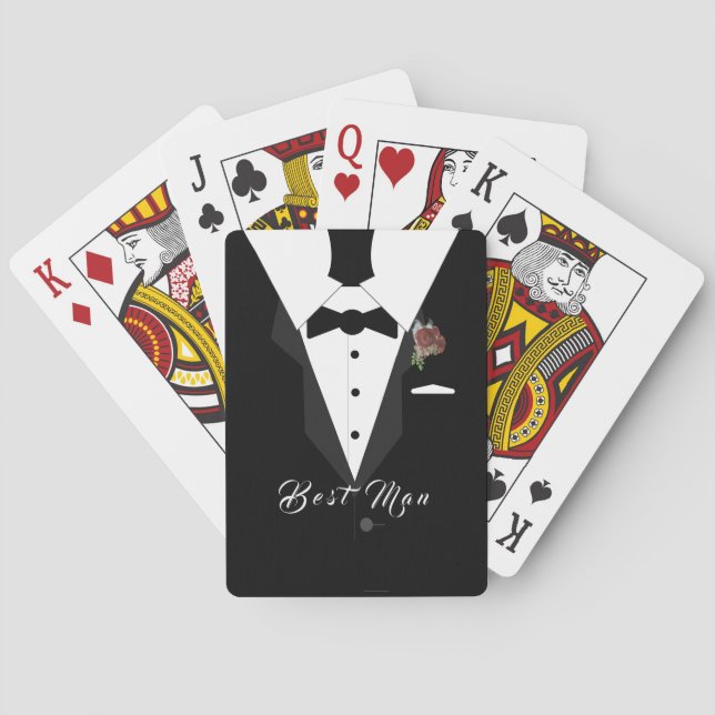 Customisable Best Man Playing Cards (Back)