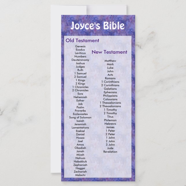 Customisable Bible Bookmark Purple Flowers (Front)