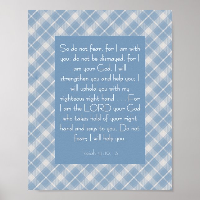 Customisable Bible Verse Isaiah 41:10, 13  Poster (Front)