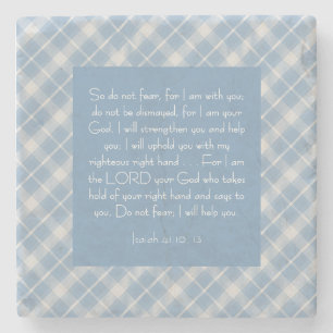 Customisable Bible Verse Isaiah 41:10, 13  Stone Coaster