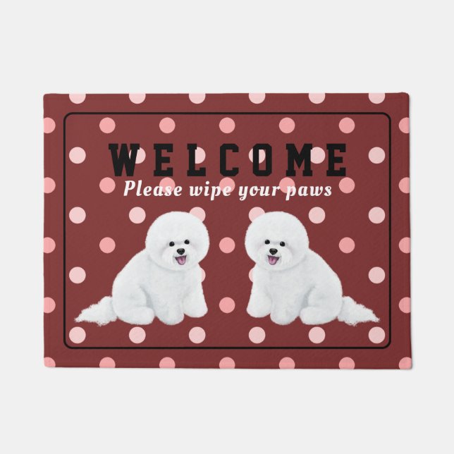 Customisable Bichon Frise Doormat (Front)