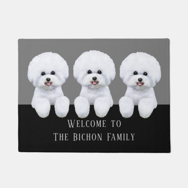 Customisable Bichon Frise Doormat (Front)