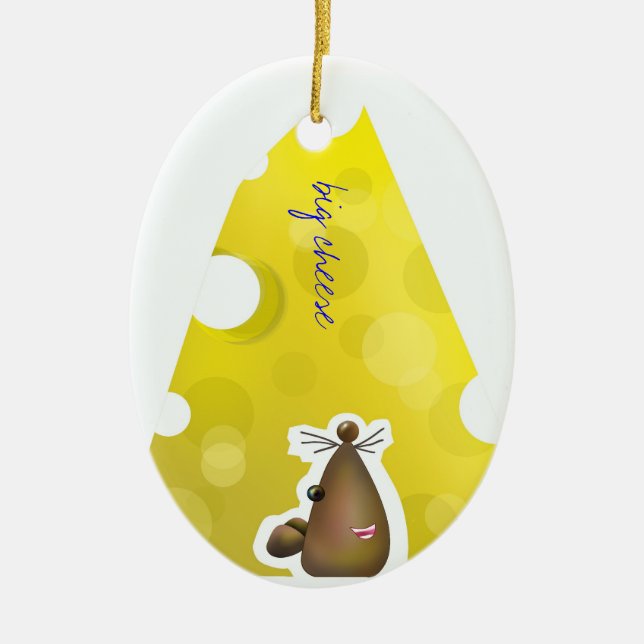 Customisable: Big cheese Ceramic Tree Decoration (Front)