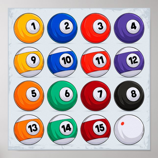 Customisable Billiard Ball Poster (Front)