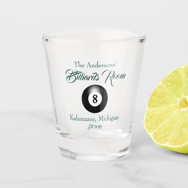 Customisable Billiards Pool Table Balls Bar Shot Glass (Front)