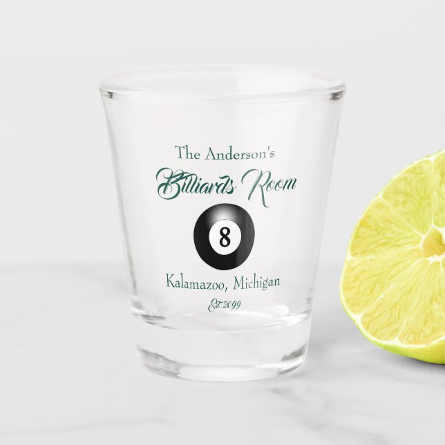 Customisable Billiards Pool Table Balls Bar Shot Glass (Front)