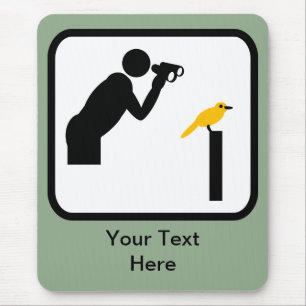 Customisable Birder / Bird Watcher Logo Mouse Pad