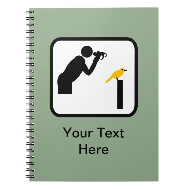 Customisable Birder / Bird Watcher Logo Spiral Notebook (Front)