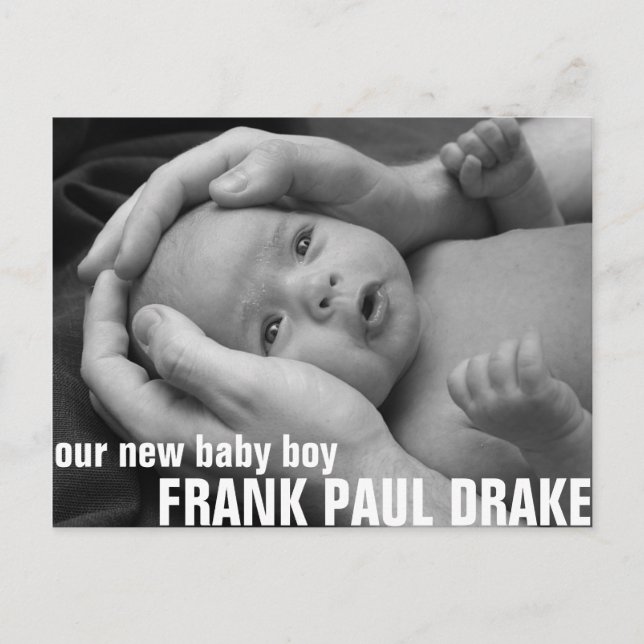 Customisable Birth Annoucement 2 Announcement Postcard (Front)