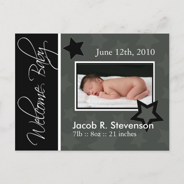 Customisable Birth Announcement Postcard (Front)
