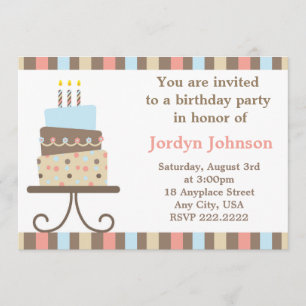 Customisable Birthday Cake Invitation