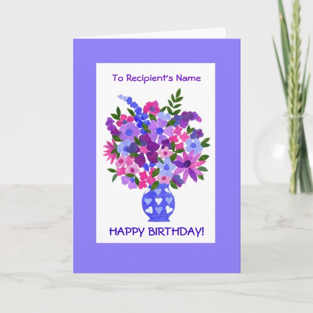 Customisable Birthday Card - Bouquet (Front)