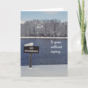 customisable birthday card/Lake surrounded by snow Card