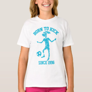 Customisable Birthday female soccer tees