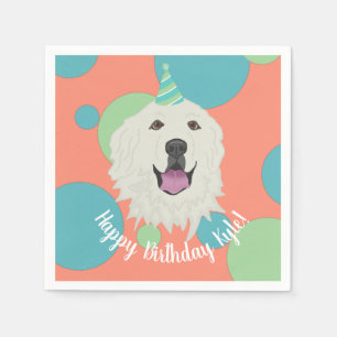 Customisable Birthday Great Pyrenees  Napkin